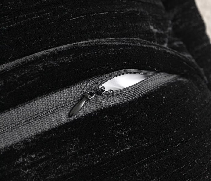 Crushed Velvet Noir Pillow