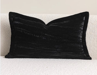 Crushed Velvet Noir Pillow