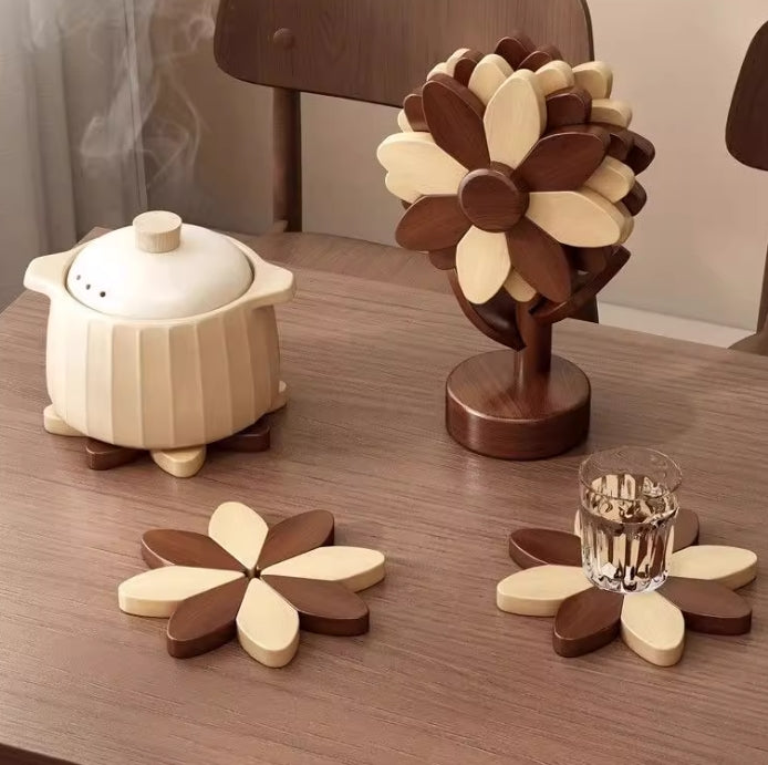 Hana Wood Modulus Coaster (5 Pieces)