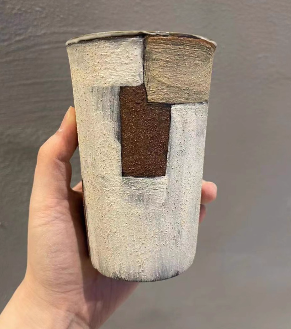 Cubist Terracotta Cup