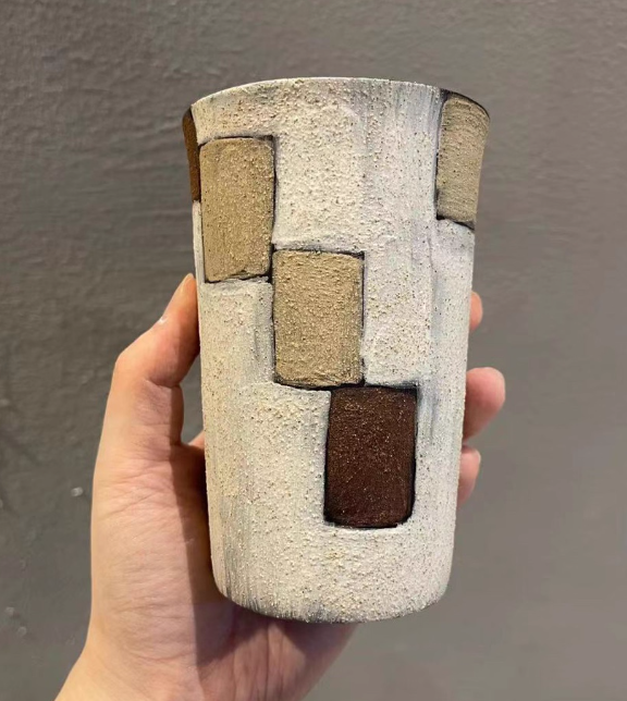 Cubist Terracotta Cup