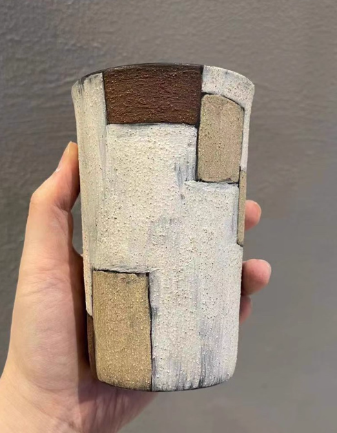 Cubist Terracotta Cup
