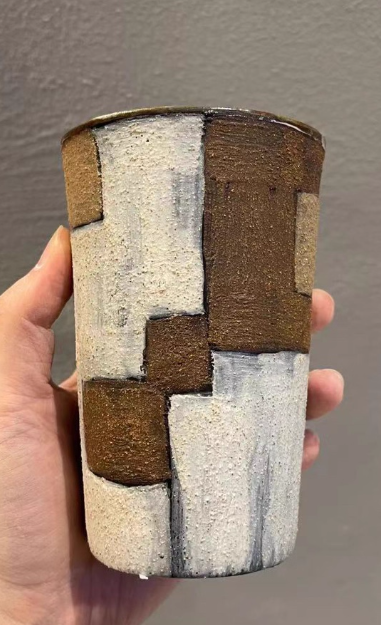 Cubist Terracotta Cup
