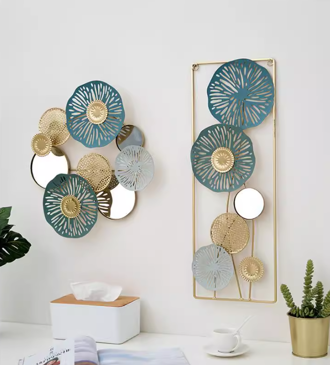 "Aqua Flora" Gilded Wall Sculpture