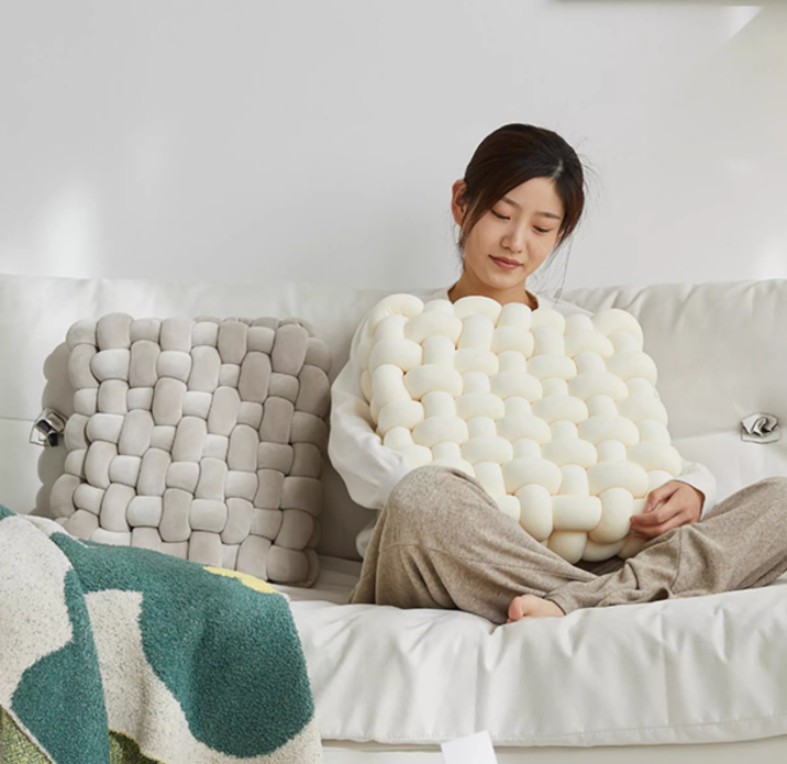 Braided Cloud Pouf Cushion