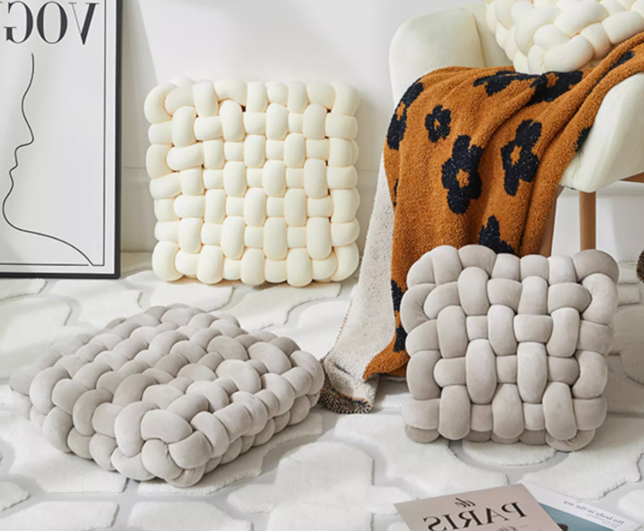 Braided Cloud Pouf Cushion