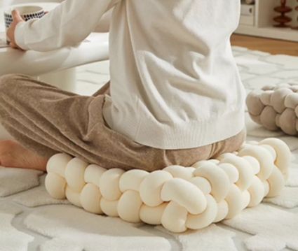 Braided Cloud Pouf Cushion