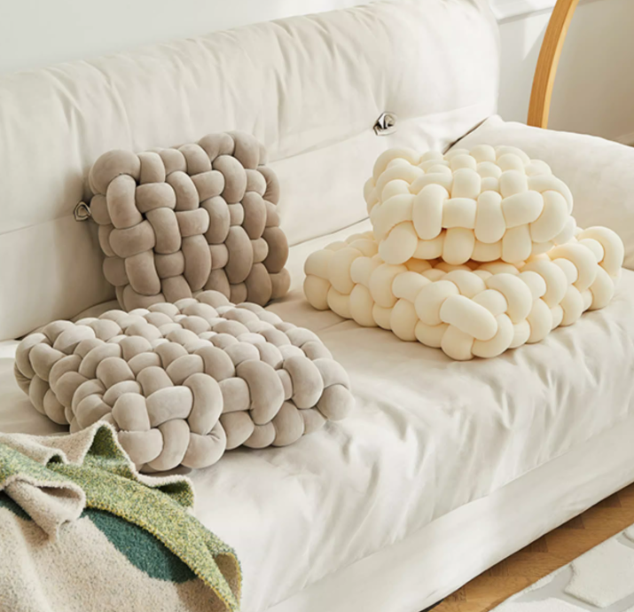 Braided Cloud Pouf Cushion