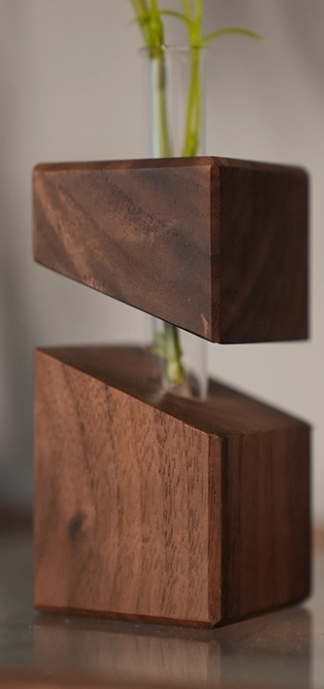 Sliced Wood Bud Vase (2 pieces)