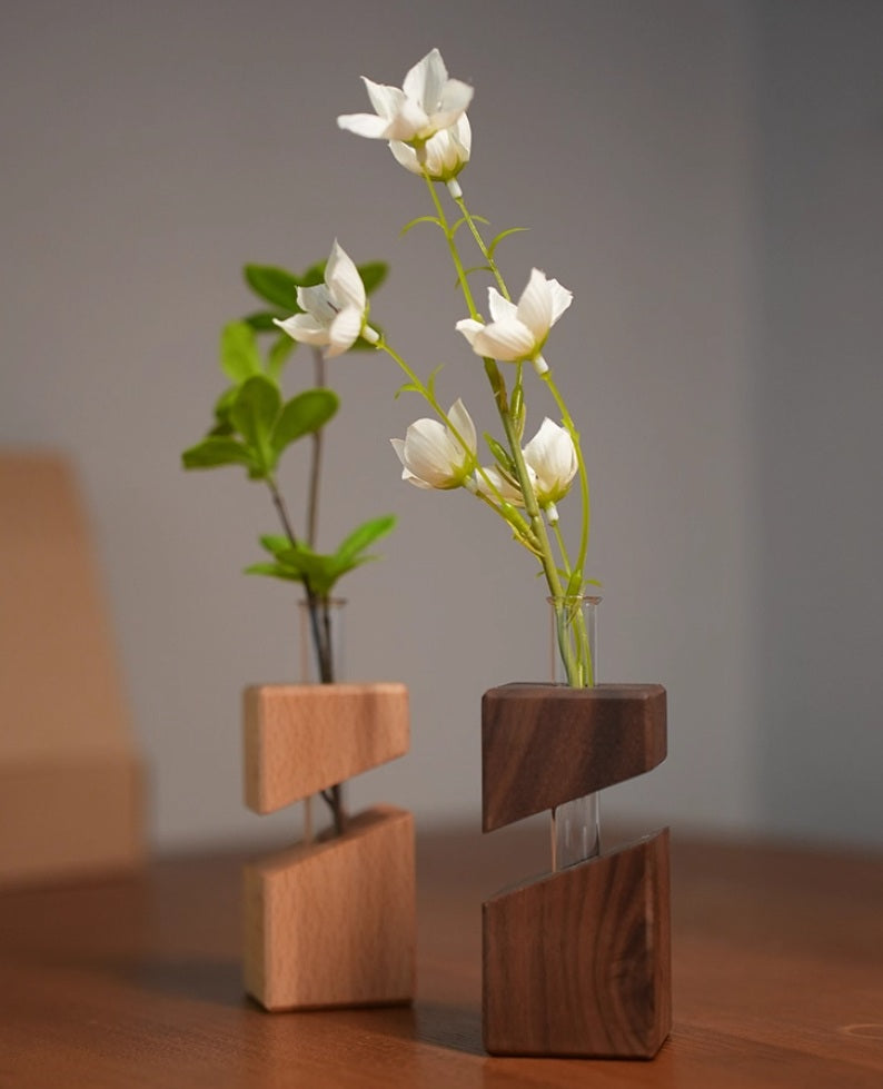 Sliced Wood Bud Vase (2 pieces)